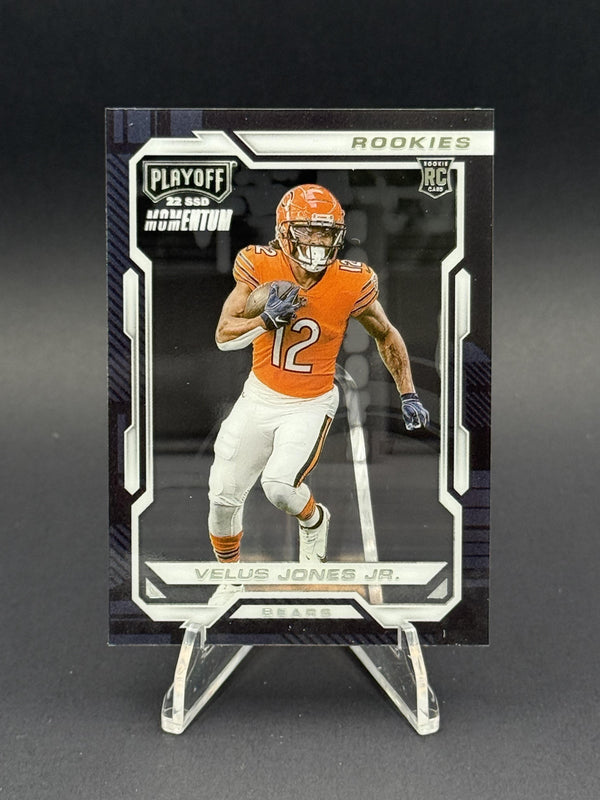 2022 Panini Chronicles #PMR-27 Velus Jones Jr. Playoff Momentum Rookies (RC)