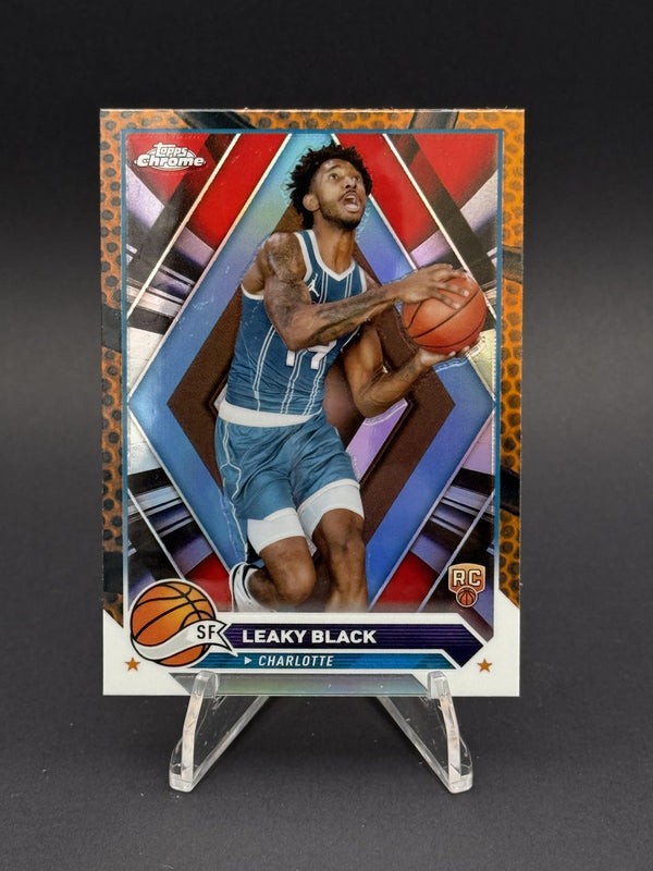 2023-24 Topps Chrome #51 Leaky Black Orange Basketball Refractors (RC)