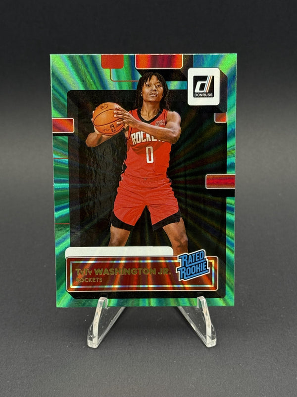 2022-23 Donruss #229 TyTy Washington Jr. Holo Laser Green (RC)