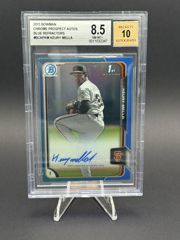 2015 Bowman #BCAP-KM Keury Mella Chrome Prospect Autographs #/150 BGS 8.5