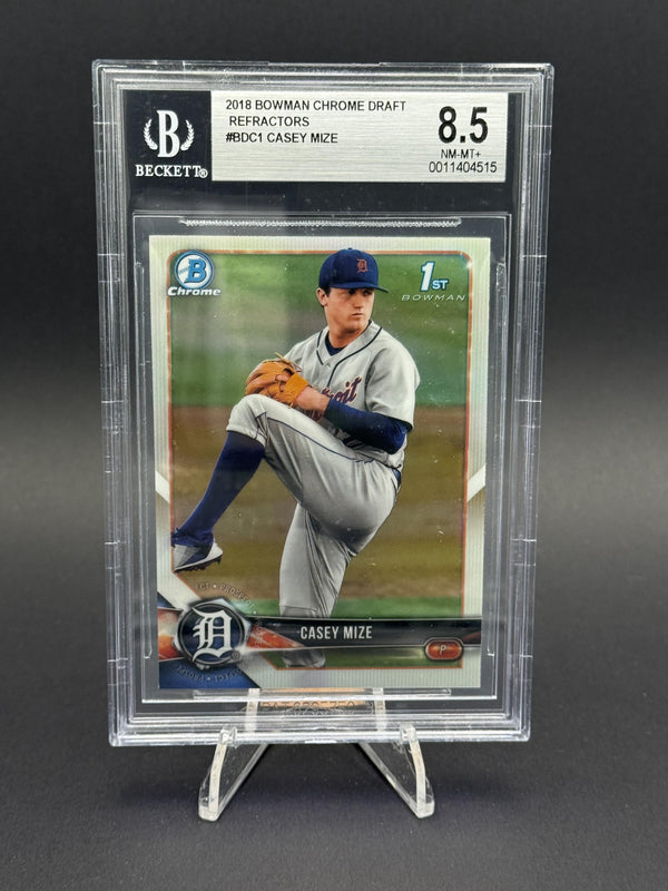2018 Bowman Draft #BDC-1 Casey Mize Chrome Refractors BGS 8.5
