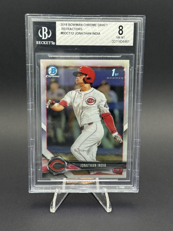 2018 Bowman Chrome Draft Refractors #BDC-112 Jonathan India Chrome BGS 8