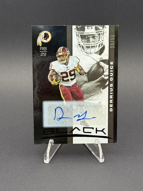 2019 Panini Black #48 Derrius Guice Autographs #/50
