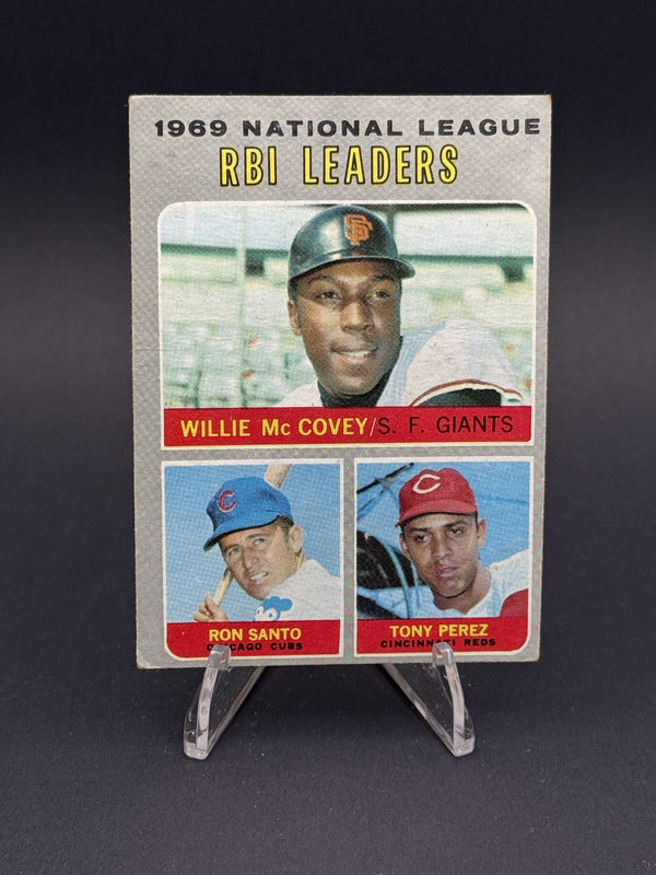 1970 Topps #65 1969 NL Home Run Leaders (McCovey/Aaron/May)