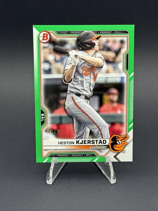 2021 Bowman Draft #BDC-40 Heston Kjerstad Chrome Green Refractor #/99