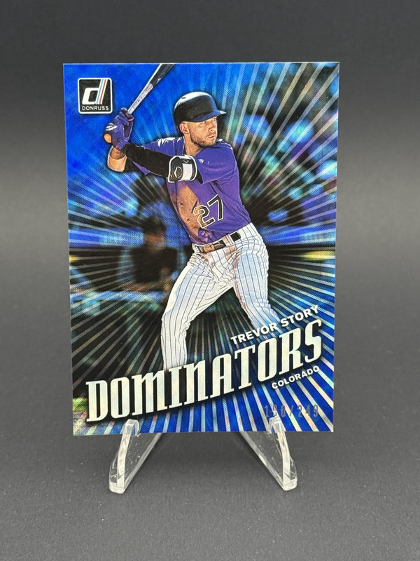 2019 Donruss #D5 Trevor Story Dominators Blue #/249