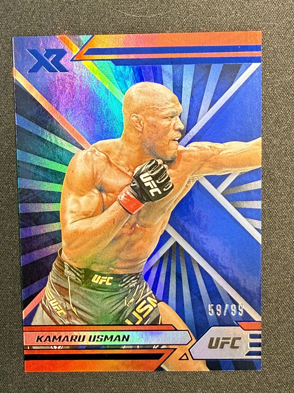 2022 PANINI CHRONICLES XR UFC #298 KAMARU USMAN BLUE 59/99