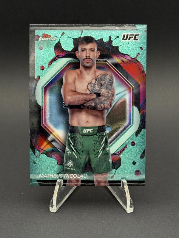 2024 Topps Finest UFC - #272 Matheus Nicolau - Aqua Glitter Refractor