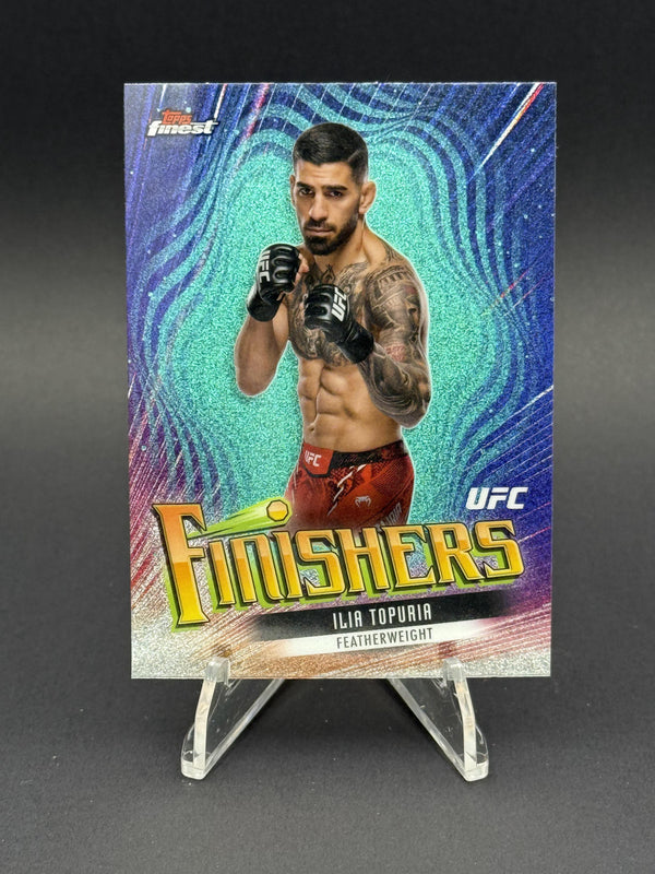2024 Topps Finest UFC #FIN-4 Ilia Topuria - Finishers Aqua Glitter Refractors