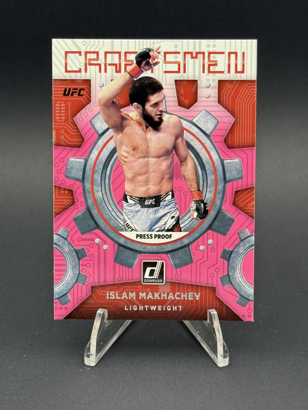 2022 Donruss UFC #3 Islam Makhachev - Pink Craftsmen Press Proof