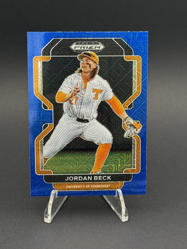 2022 Panini Prizm Draft Picks #PDP38 Jordan Beck Blue Mojo