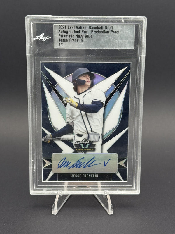 2021 Leaf Valiant Draft Auto Pre-Pro Proof-Jesse Franklin-Prismatic Blue 1/1