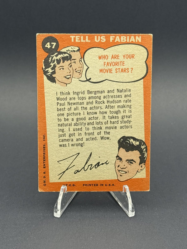 1959 Topps Fabian #47 Quick Nap