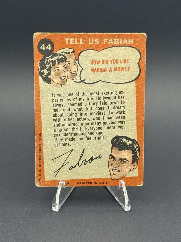 1959 Topps Fabian #44 Not Too Close Please