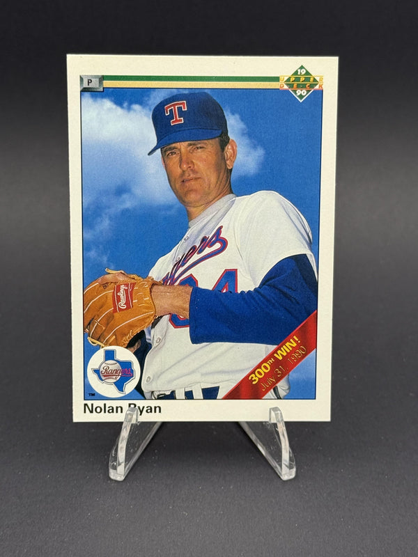 1990 Upper Deck #734b Nolan Ryan : 300th Win banner on front