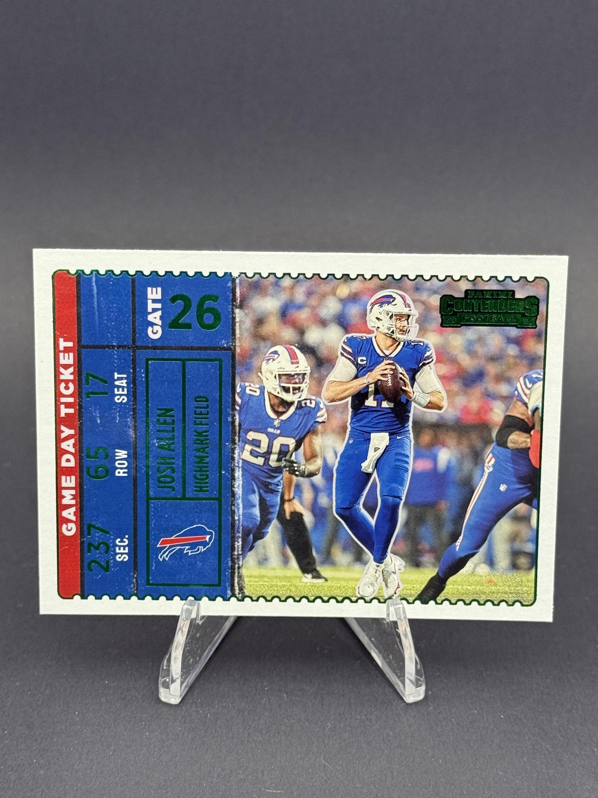 2022 Panini Contenders #GDT-JAL Josh Allen Game Day Ticket Emerald