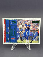 2022 Panini Contenders #GDT-JAL Josh Allen Game Day Ticket Emerald