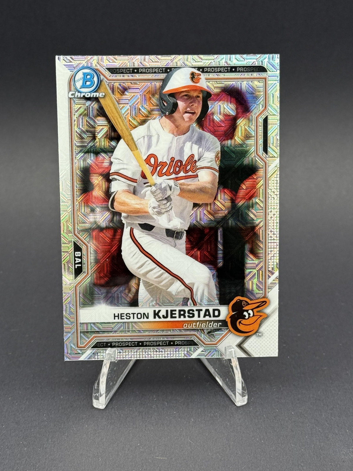 2021 Bowman #BCP-138 Heston Kjerstad Chrome Prospects Mojo Refractor