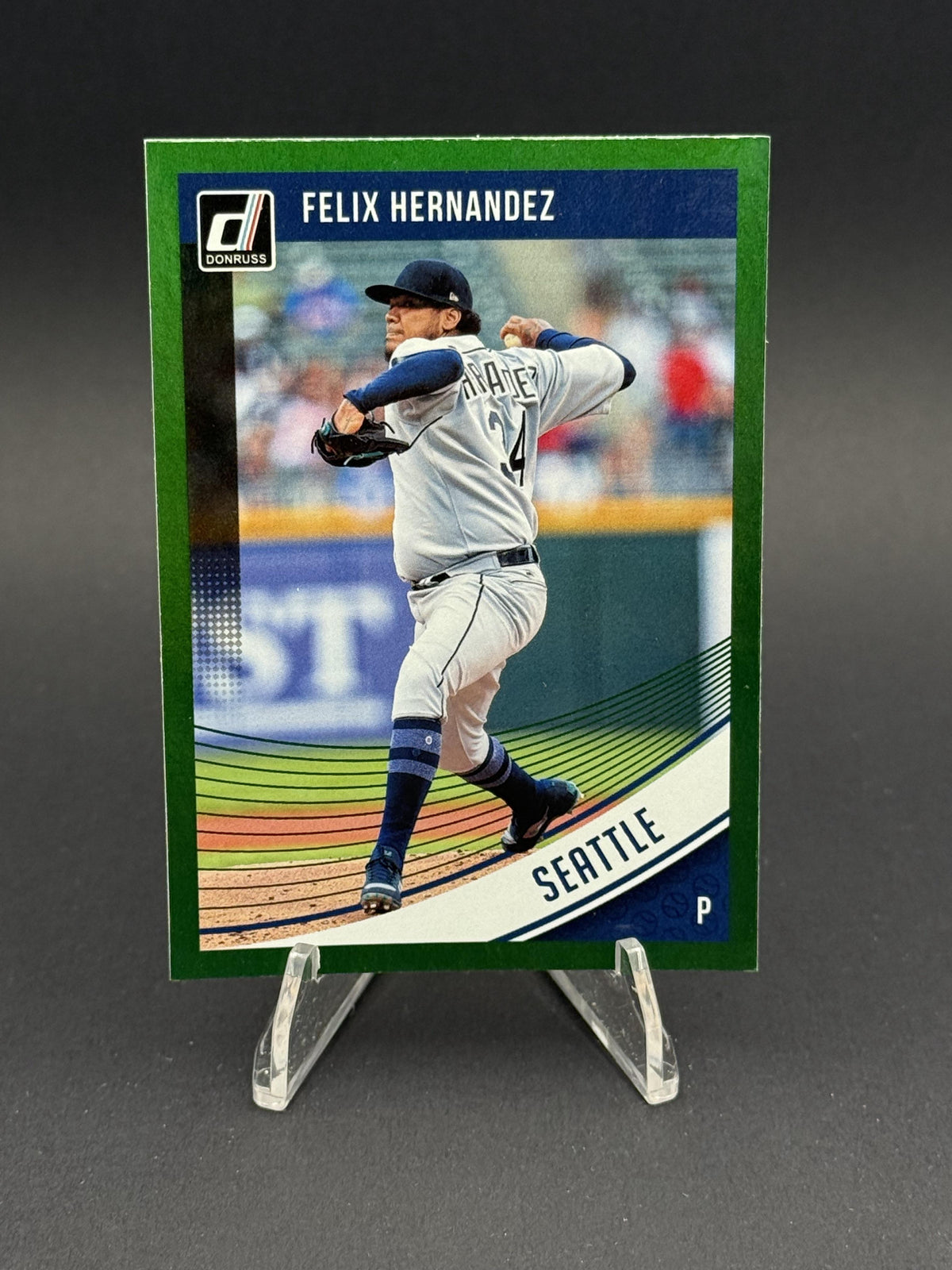 2018 Donruss #174 Felix Hernandez Holo Green