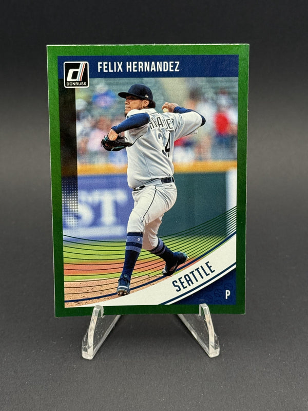 2018 Donruss #174 Felix Hernandez Holo Green