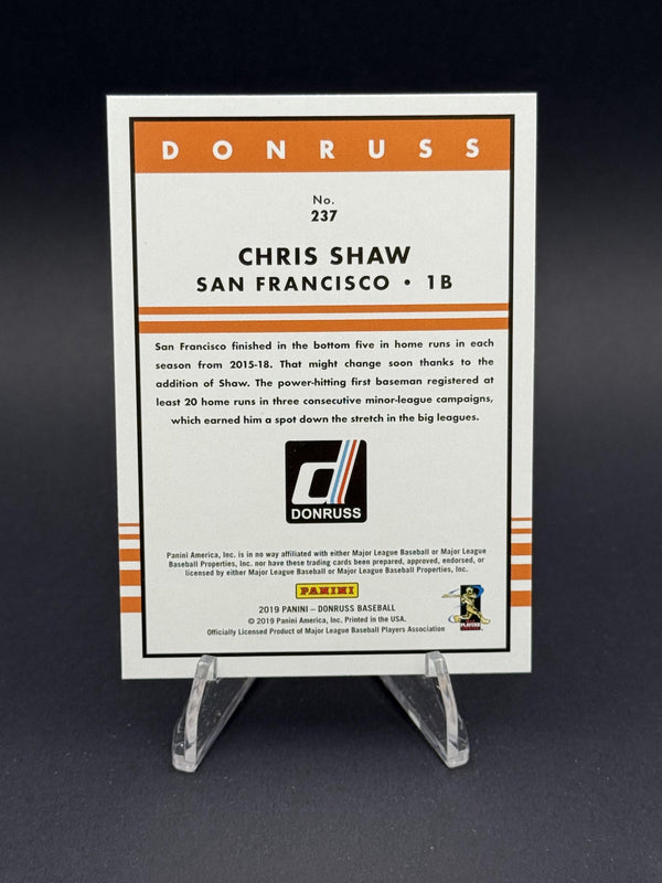 2019 Donruss #237 Chris Shaw Holo Purple (RC)