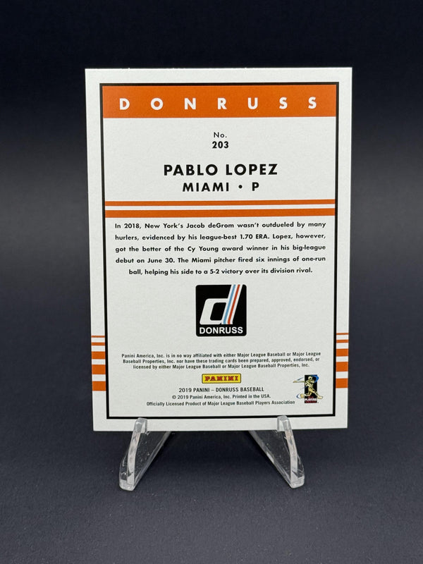 2019 Donruss #203 Pablo Lopez Holo Orange (RC)