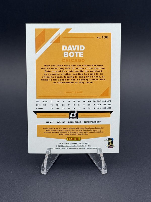 2019 Donruss #138 David Bote Holo Orange