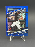 2021 Donruss #139a Francisco Lindor Holo Blue