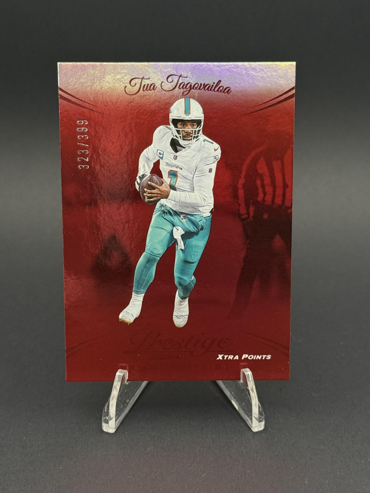 2024 Panini Prestige #182 Tua Tagovailoa Red Premium Xtra Points #323/399