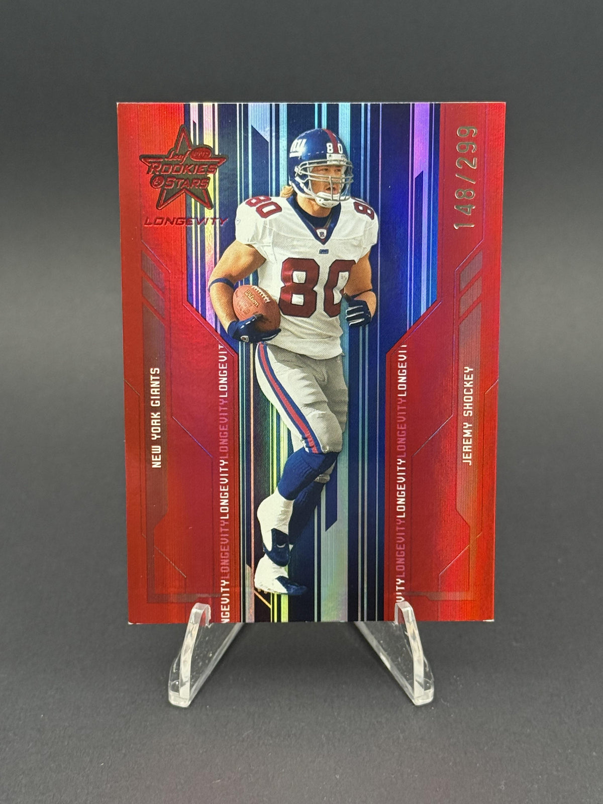2005 Leaf RC's & Stars Longevity #62 Jeremy Shockey Ruby #148/299