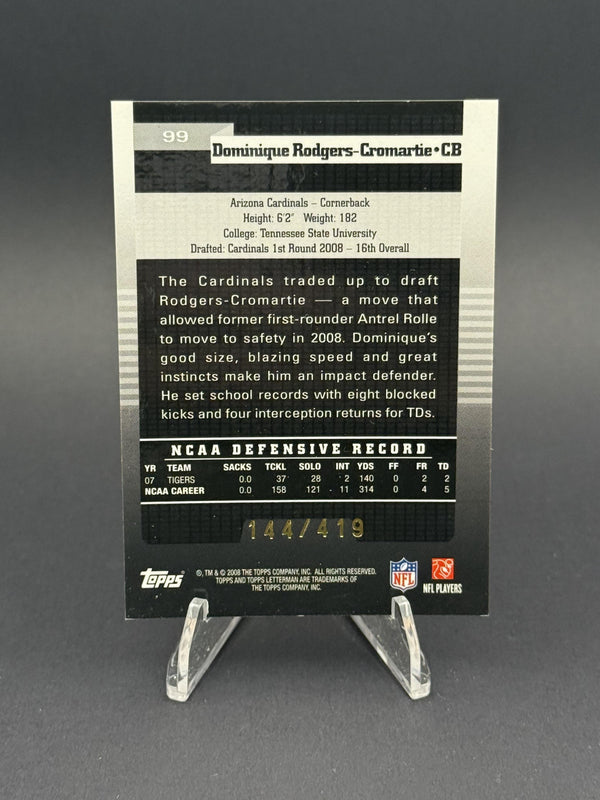 2008 Topps Letterman #99 Rodgers-Cromartie (RC) #144/419