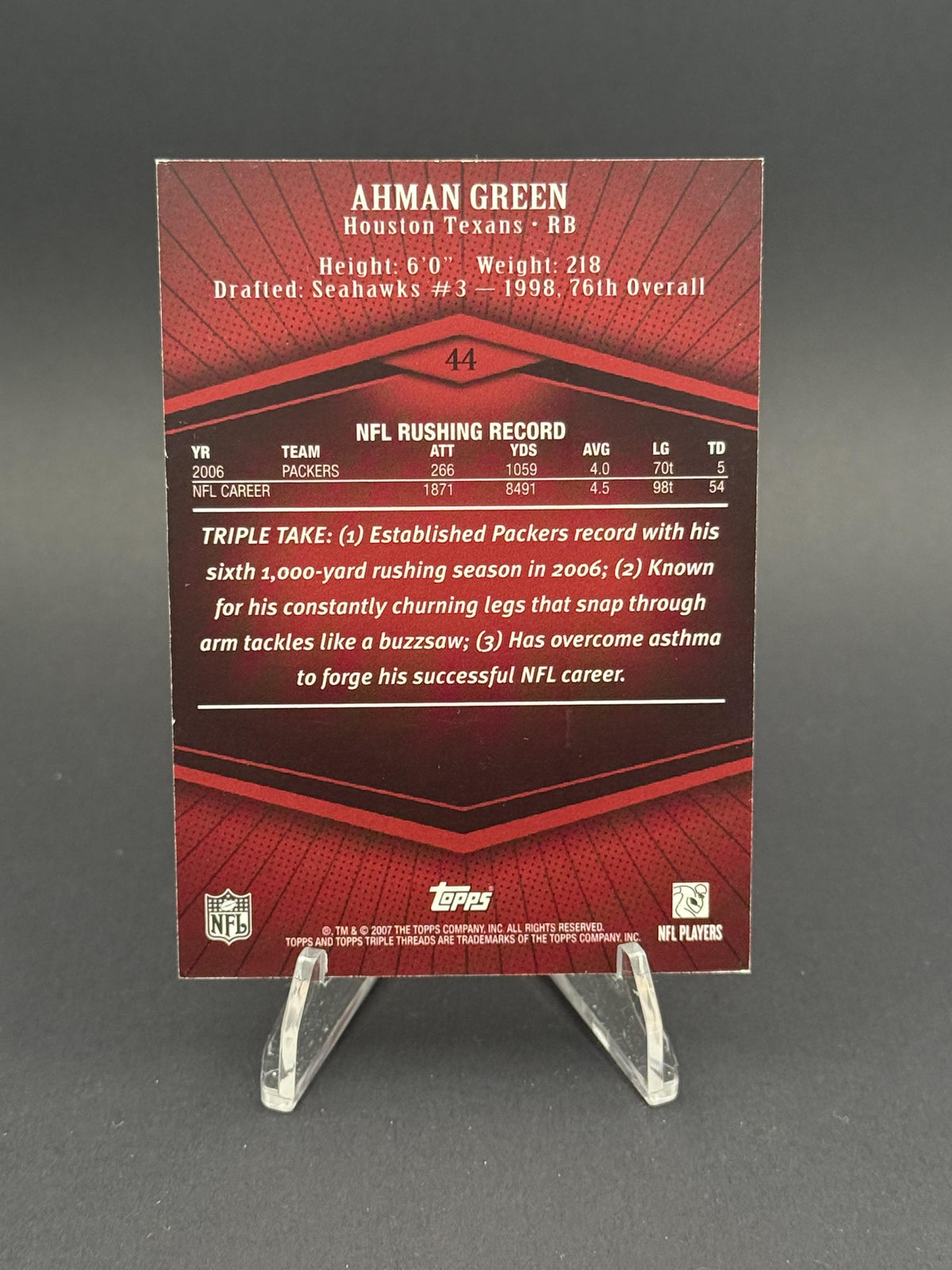 2007 Topps Triple Threads #44 Ahman Green #1208/1449
