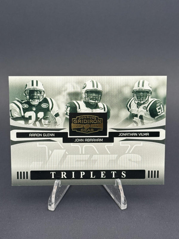 2005 Donruss Gridiron Gear #T-1 Glenn / Abraham / Vilma Triplets Gold #0822/1000