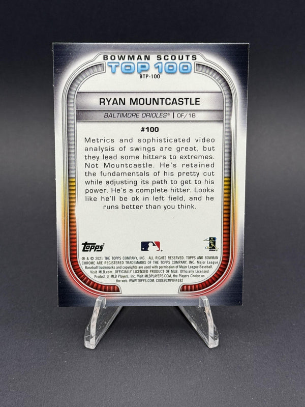 2021 Bowman #BTP-100 Ryan Mountcastle Chrome Bowman Scouts Top 100