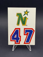 1985-86 Topps #29b Minnesota North Stars Stickers Logo top