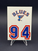 1985-86 Topps #28d St. Louis Blues Stickers Logo bottom