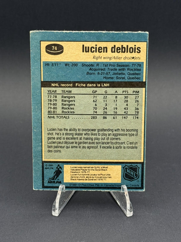 1981-82 Topps #79 West Lucien DeBlois