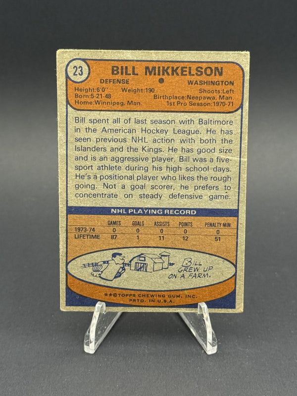 1974-75 Topps #23 Bill Mikkelson