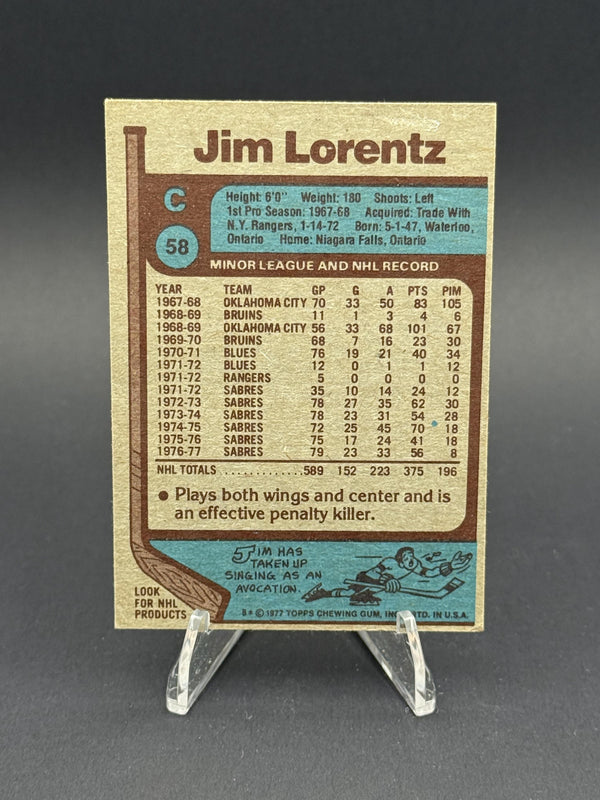 1977-78 Topps #58 Jim Lorentz