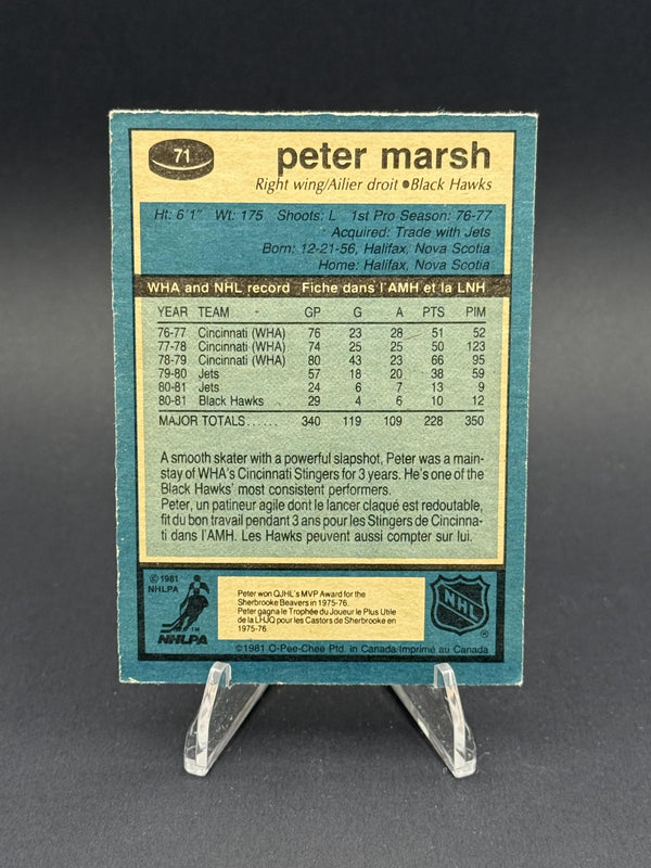 1981-82 O-Pee-Chee #71 Peter Marsh