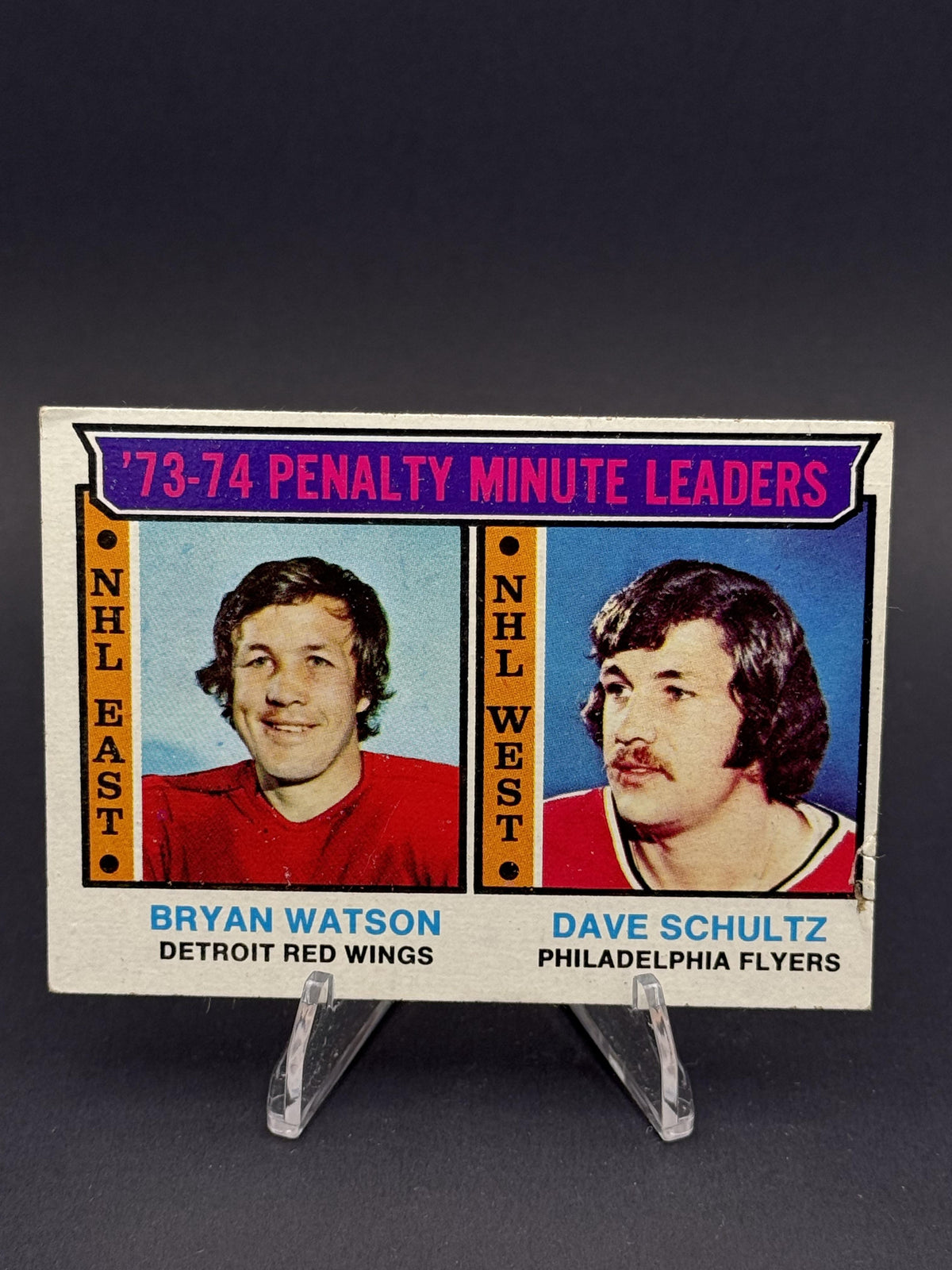1974-75 Topps #5 '73-74 Penalty Minute Leaders (Bryan Watson / Dave Schultz)