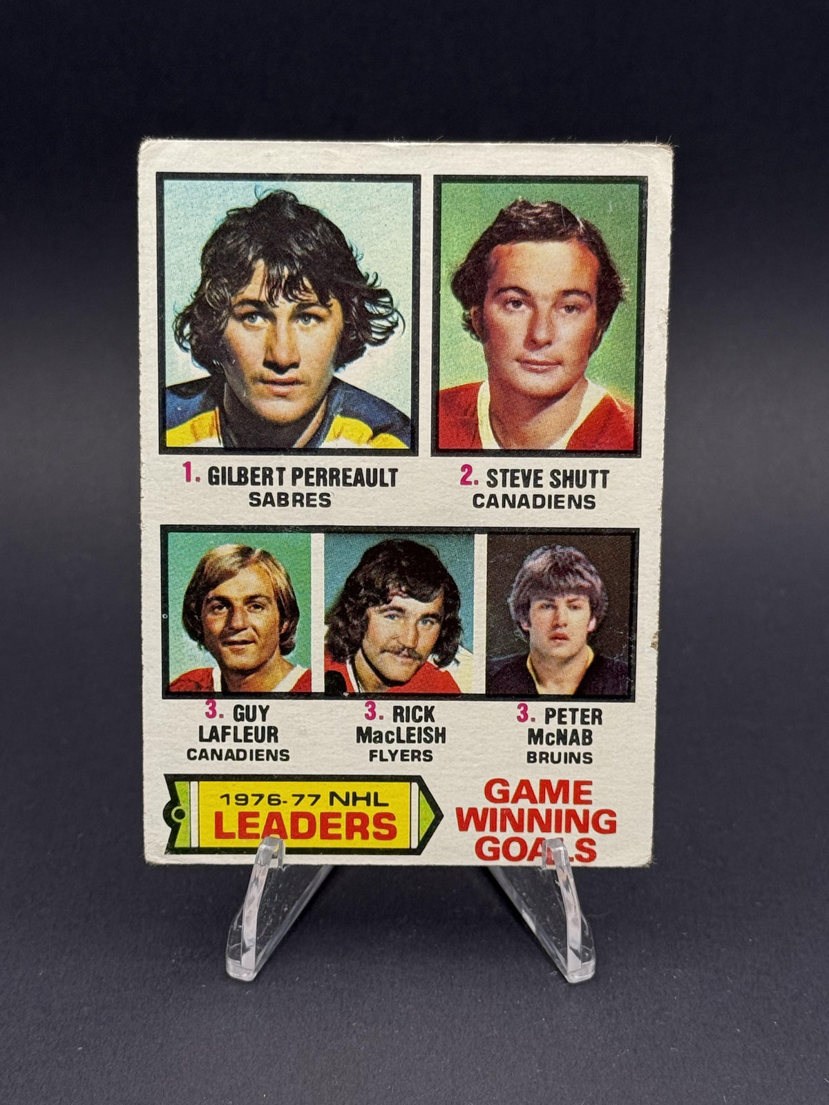 1977-78 Topps #7 1976-77 NHL Leaders Game Winning Goals