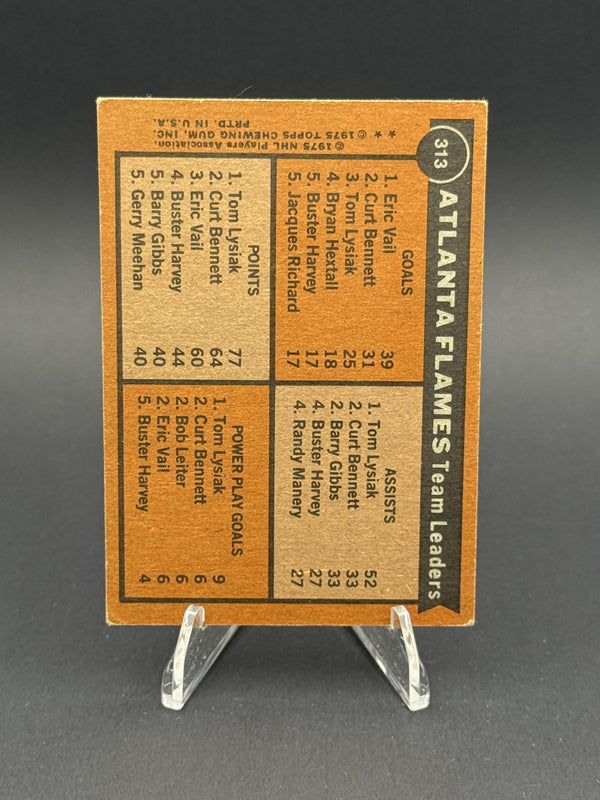 1975-76 Topps #313 Atlanta Flames Team Leaders (Eric Vail / Tom Lysiak) TL