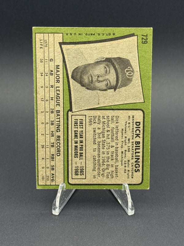 1971 Topps #729 Dick Billings (RC)