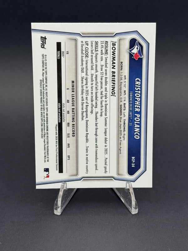 2026 BowmanChrome #BCP-34 Cristopher Polanco Prospects