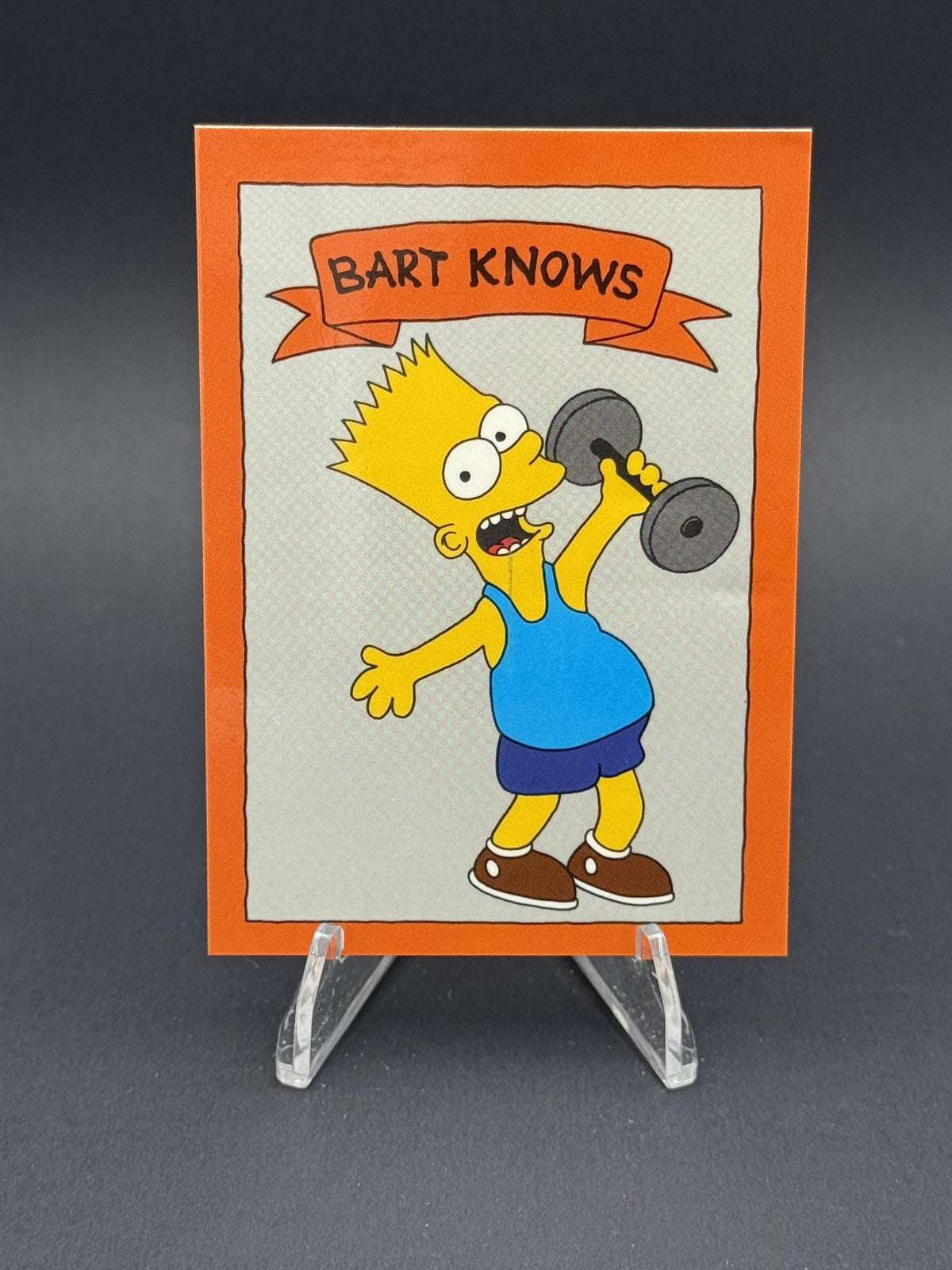 1990 Bart Knows Orange Weight Lifting (unlicensed) #NNO Bart Simpson