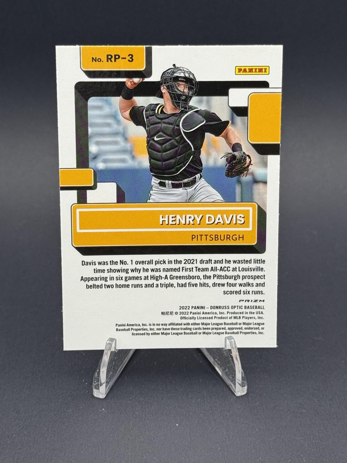 2022 Donruss Optic #RP-3 Henry Davis Rated Prospects Holo Prizm