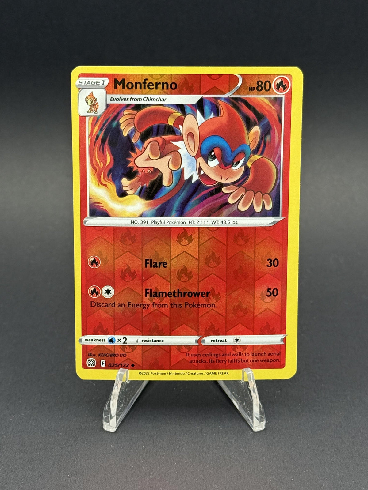 SWSH09: Brilliant Stars #025/172 Monferno Reverse Holo