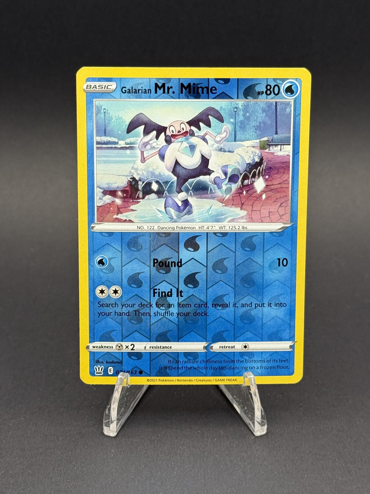 SWSH05: Battle Styles 034/163 Galarian Mr. Mime Reverse Holo Rare