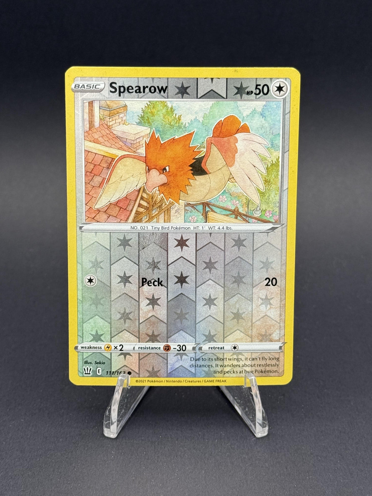 SWSH05: Battle Styles 111/163 Spearow PO-06 Reverse Holo Rare